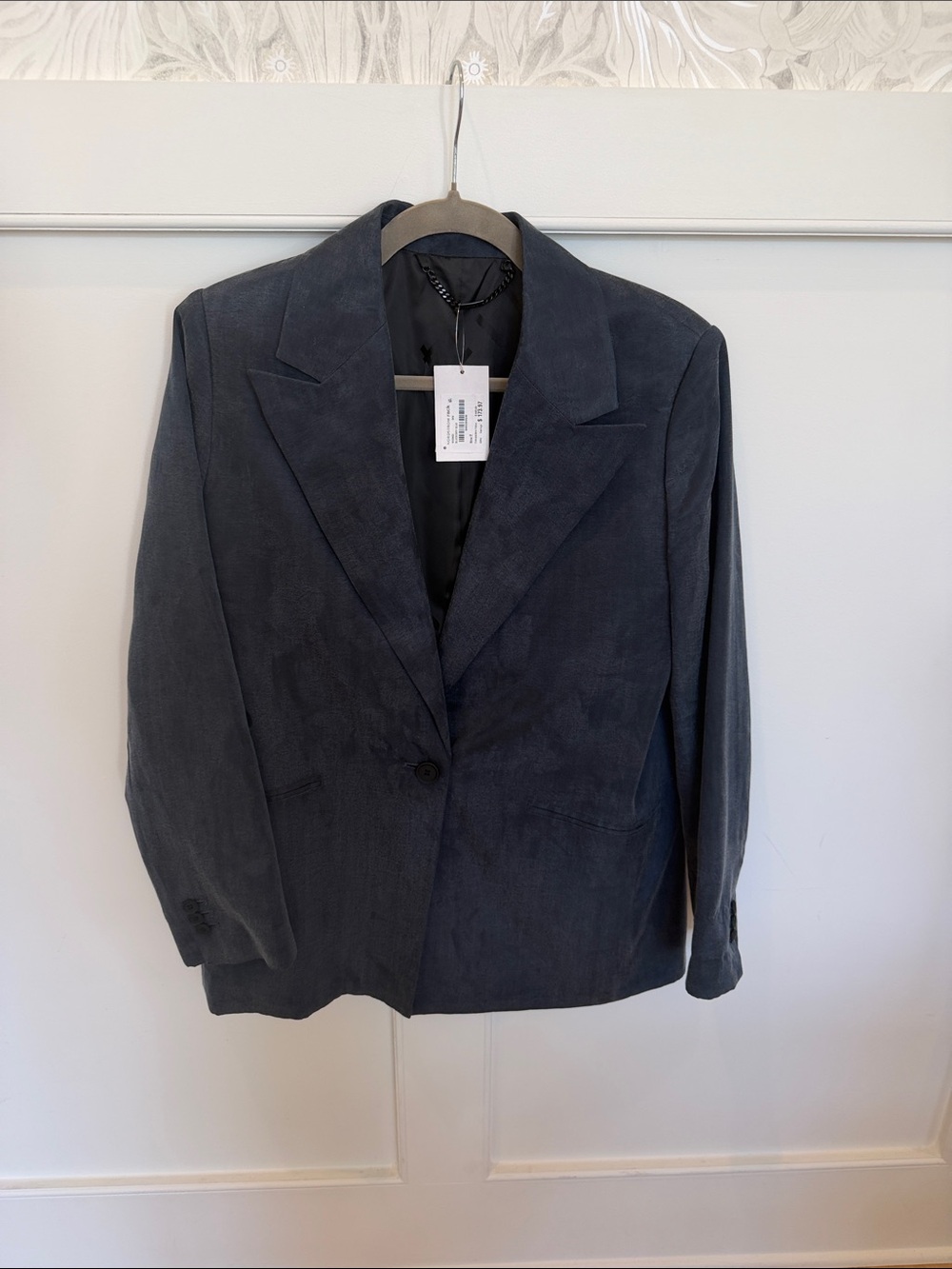AllSaints Women's Dark Navy Single-Button Blazer